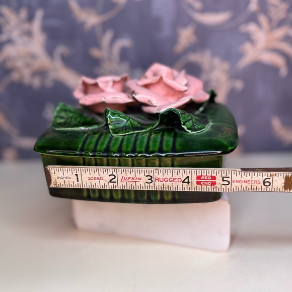 Vintage Valley Vista 153 California USA Pottery Rose Square Trinket Box with Lid - Picture 13 of 13